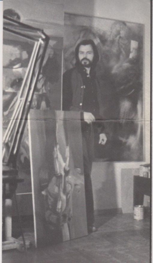 Γιώργος Λαζόγκας [Έντυπο εκθέσεως 1976, κείμενα: Χρύσανθος Χρήστου, Γιάννης Κοντός], τρίπτυχο, διαστάσεις πτυχής 17Χ48