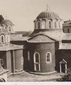[Άγιον Όρος, κάρτα]: [Ιερός  Ναός της Ιεράς Μονής Μεγ. Λαύρας], ασπρόμαυρη, γραμμένη [Γέρων Αμβρόσιος Λαυριώτης, 1964]
