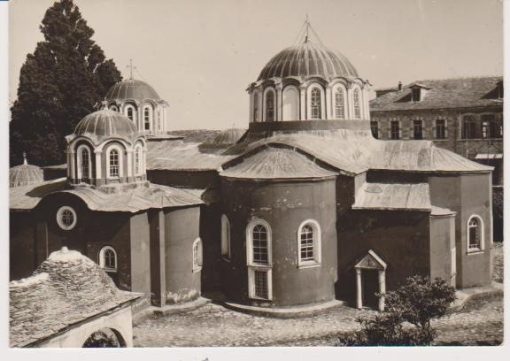 [Άγιον Όρος, κάρτα]: Φωτοκάρτα, γραμμένη [Κωνσταντίνος Λαυριώτης, 1964], μαζί ο φάκελος αποστολής