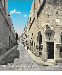 [Ρόδος, κάρτα]: Η οδός των Ιπποτών, έγχρωμη, γραμμένη [1960]