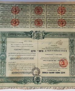 [Μετοχή]. Société Minière Anonyme Ottomane de Karassou, 5 actions privilégiées au porteur, διαστάσεις 32Χ34cm