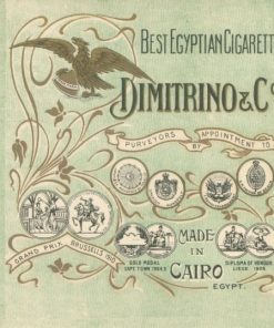 [Ετικέτα]: Best Egyptian Cigarettes Dimitrino & Co, Cairo, 1915, διαστάσεις 13Χ14