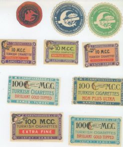 [Σάμος, βινιέτες]: M. C. Carathanassis - Turkish cigarettes, Σειρά 10 βινιετών, Vathy - Samos, τουρκοκρατία