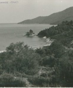[Θάσος]: Ασπρόμαυρη κάρτα, Μακρύαμμος (Πλαζ), ΦΩΤΟ ΠΑΝ Θάσος, μεταπολεμική