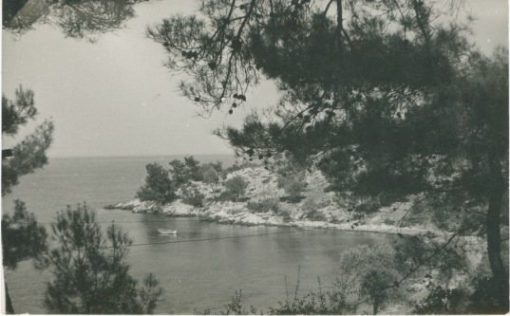 [Θάσος]: Ασπρόμαυρη κάρτα, Θάσος - Παπαλιμάνι (Πλαζ),   μεταπολεμική