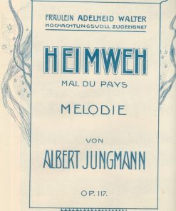 [Παρτιτούρα, εβραίοι]: Albert Jungmann, Heimweh mal du pays Op.117, edition Sam Yoel, Salonique, προπολεμική